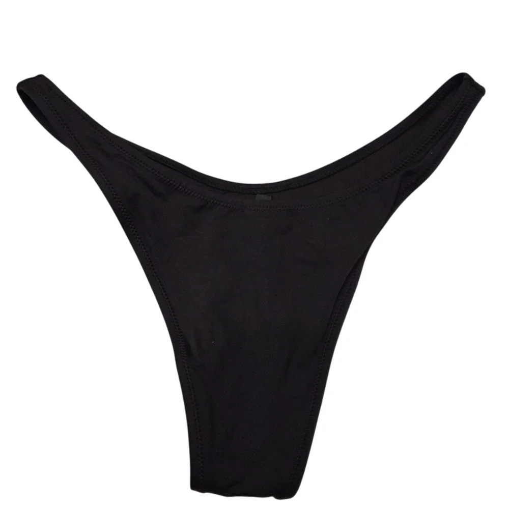SKIMS Swim Cheeky Tanga Bottom Panty Swimsuit Onyx Black Large NWT